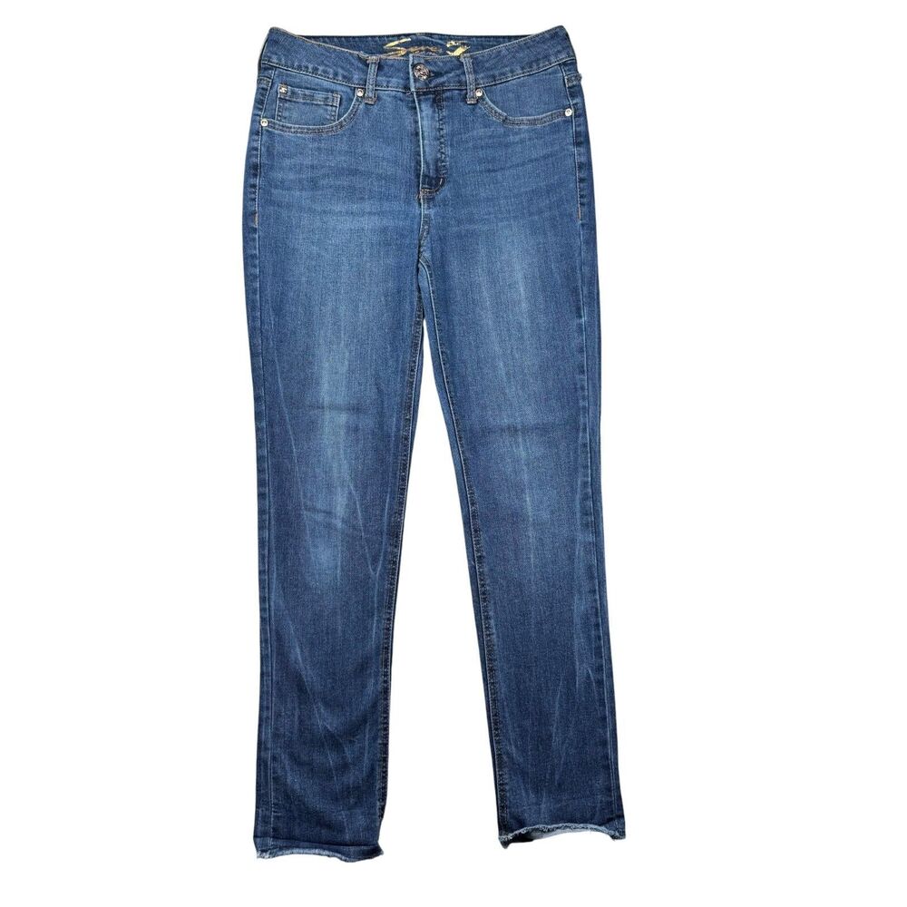 Seven7 Jeans Women's 4 Blue Denim Weekend Slim Fit Medium Wash Stretch Pants